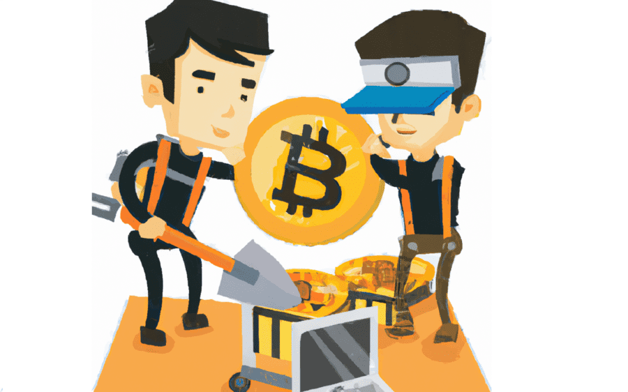 добиване на биткойн заедно