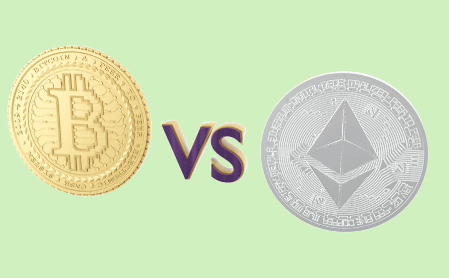 етериум срещу биткойн срванение